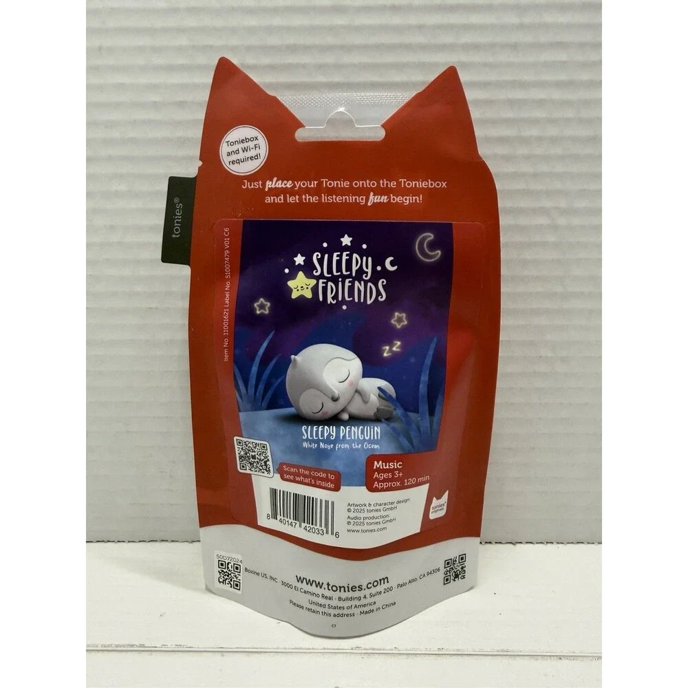 Tonies Sleepy Friends Penguin, White Noise from The Ocean 120 Minutes New